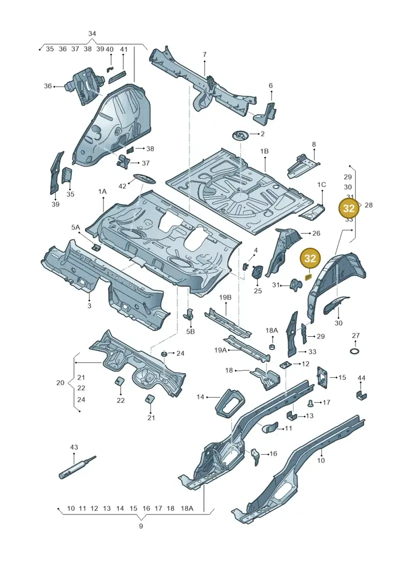 1J0804299 — Skoda Karoq (2017-2022) diagram 834803020, position 32