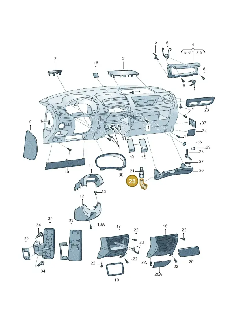 1J0816355 — Skoda Roomster (2010-2015) diagram 481857100, position 25