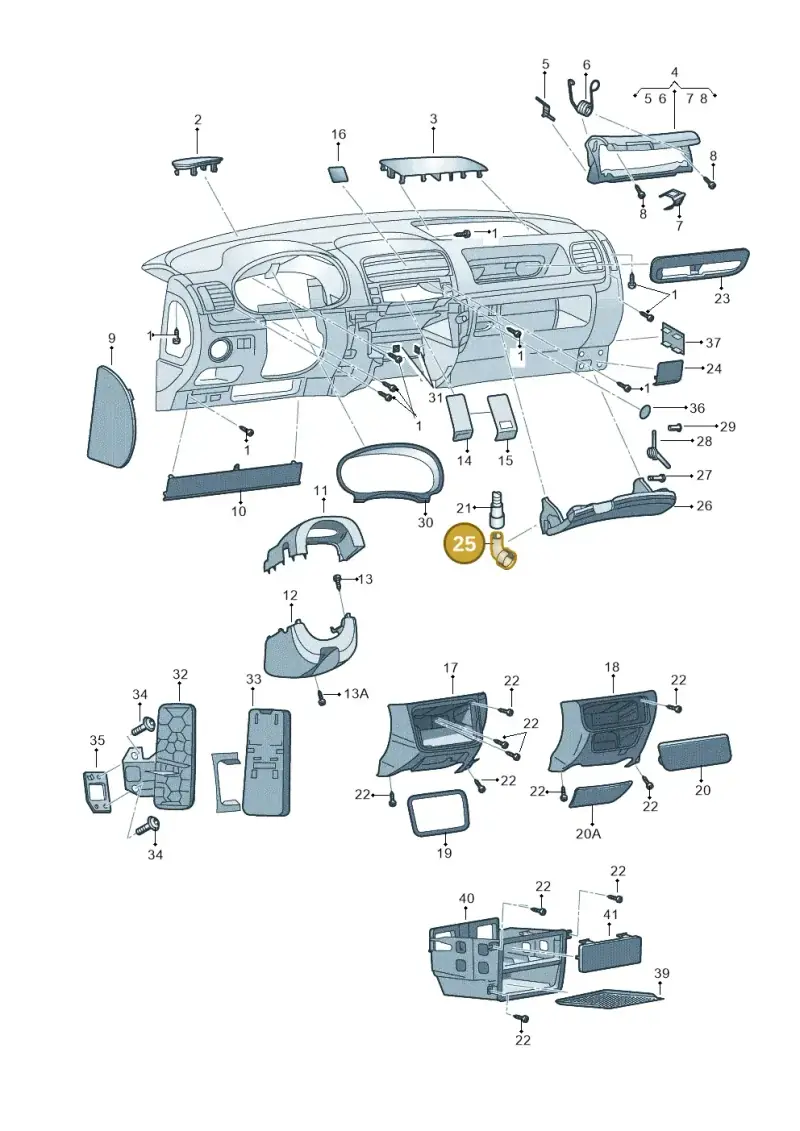 1J0816355 — Skoda Fabia Ambiente (2009-2013) diagram 706857100, position 25