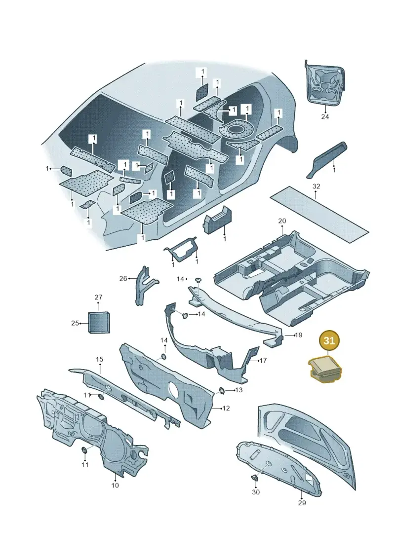 1J0864732A — Skoda Yeti (2013-2017) diagram 666863200, position 31