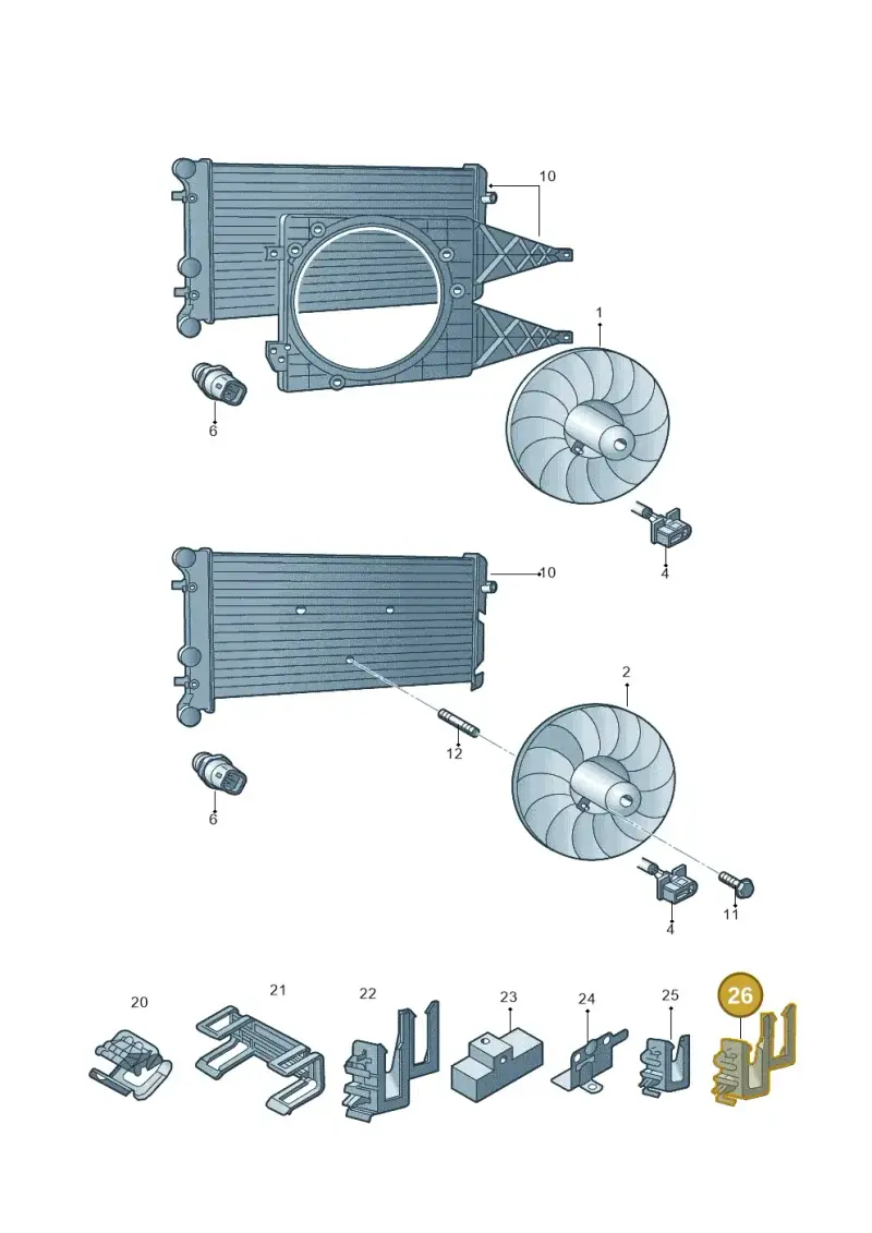 1J0971830J — Skoda Fabia Ambiente (2009-2013) diagram 608959500, position 26