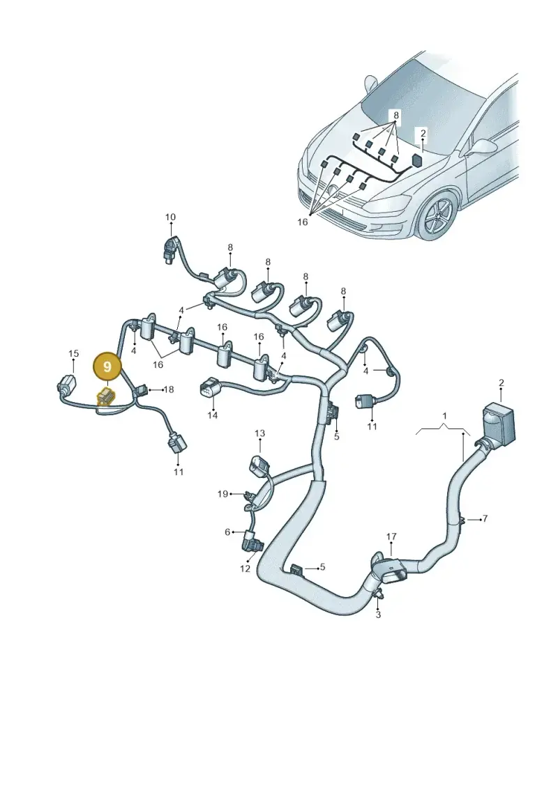 1J0973081 — Skoda Kamiq (2019-) diagram 781971120, position 9