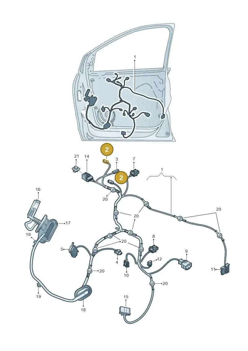 1J0973332A — Skoda Fabia (2021-) diagram 837972340, position 2