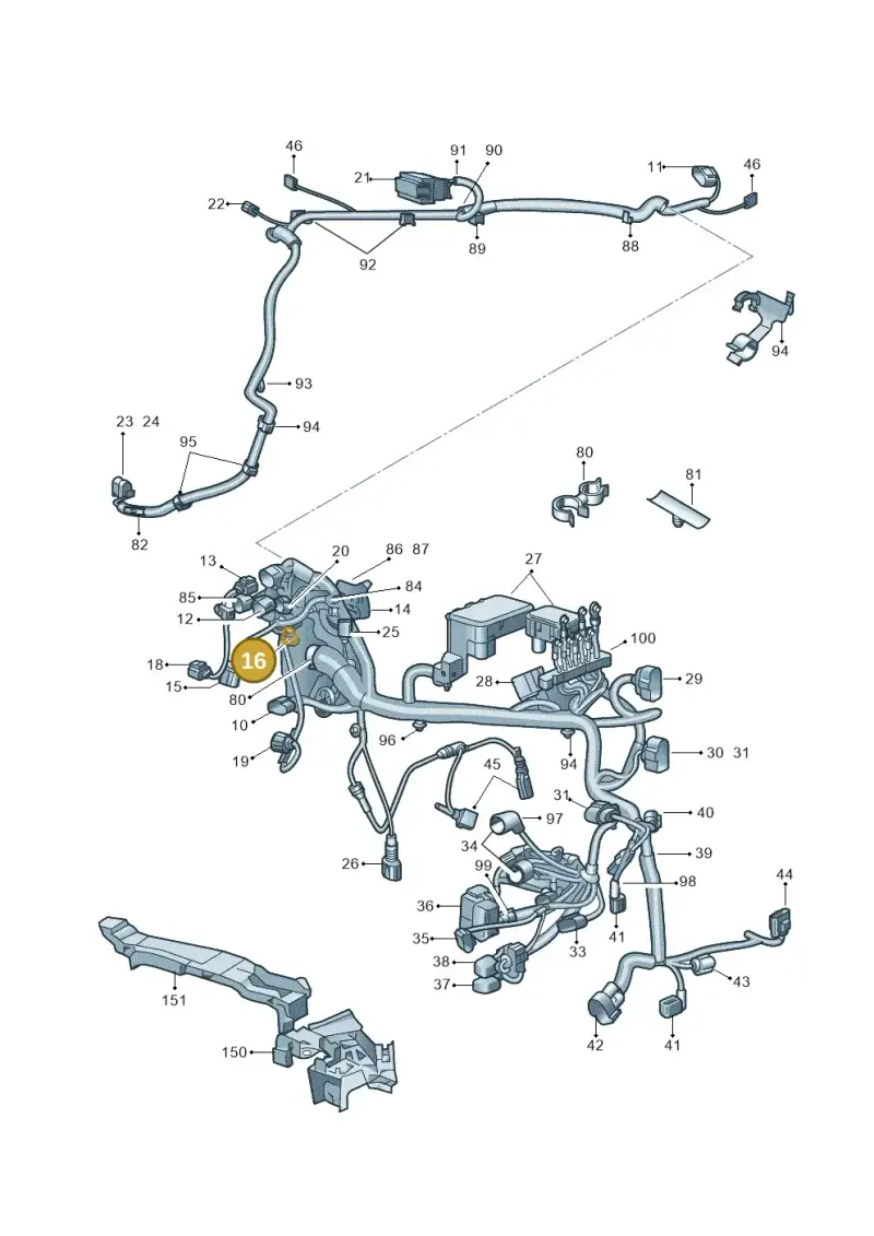1J0973702C — Skoda Superb (2013-2015) diagram 632971810, position 16