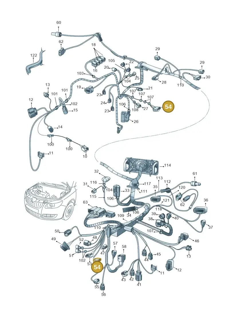 1J0973724A — Skoda Roomster (2010-2015) diagram 608971810, position 54