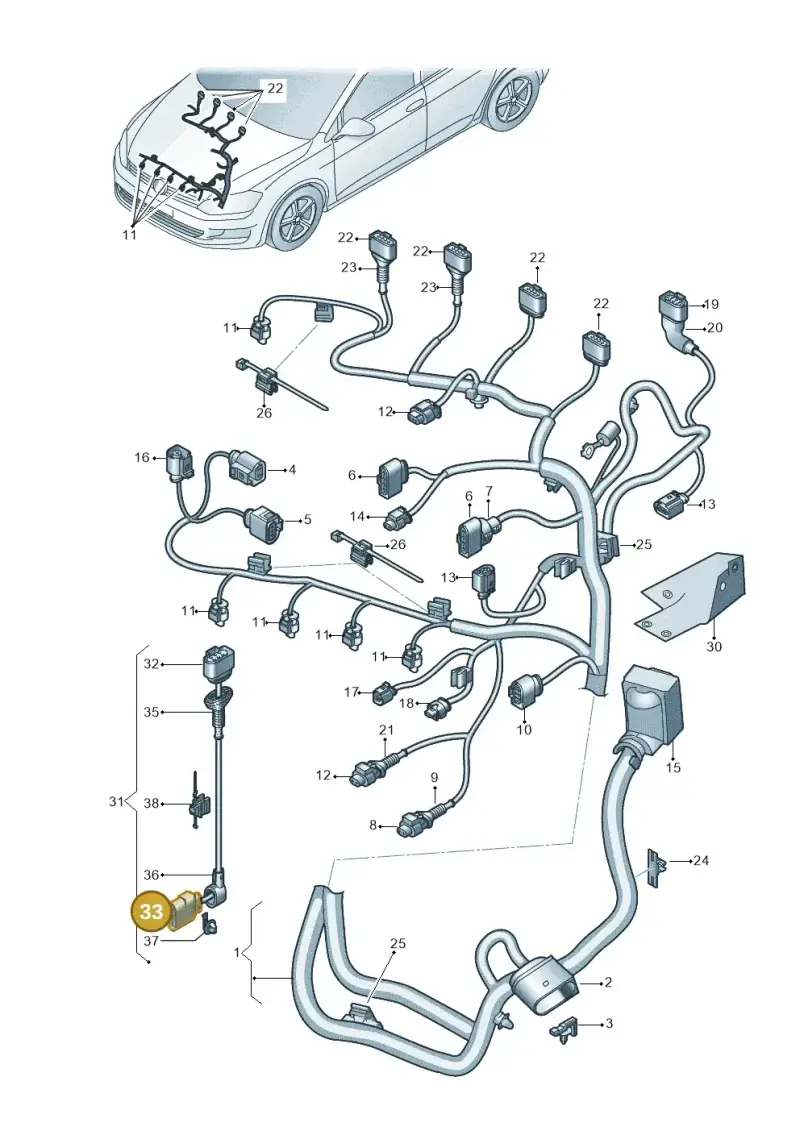 1J0973824 — Skoda Octavia (2017-2020) diagram 827971140, position 33