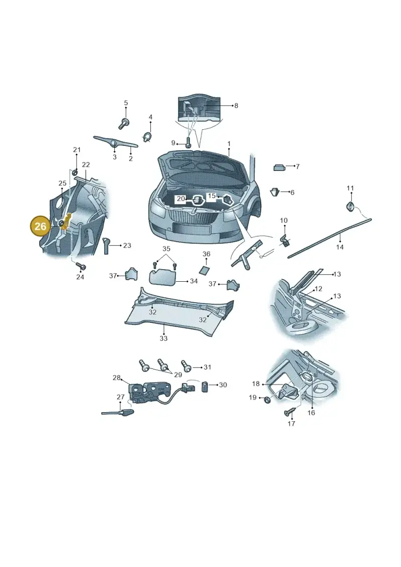 1J1823633A — Skoda Yeti (2013-2017) diagram 666823100, position 26