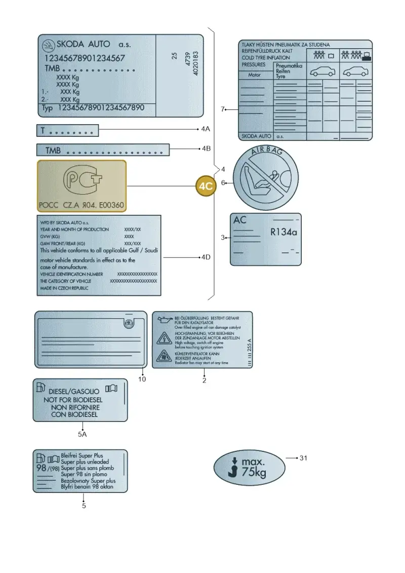 1K0010006 — Skoda Rapid (2012-2022) diagram 740000001, position 4C