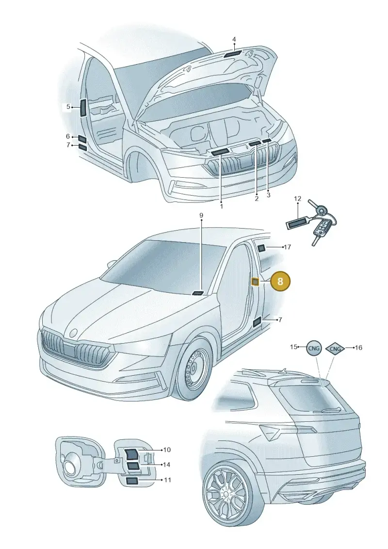 1K0010833P — Skoda Kamiq (2019-) diagram 584010000, position 8
