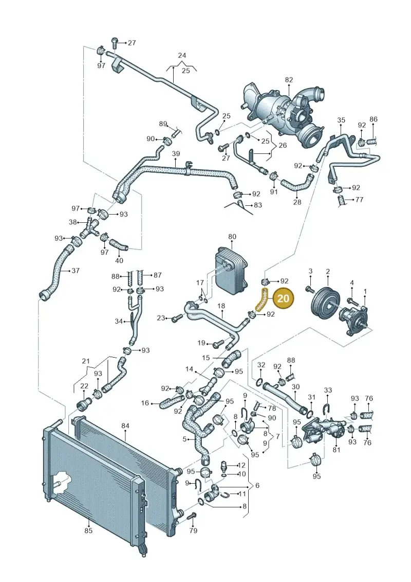 1K0121058BC — Skoda Yeti (2013-2017) diagram 625121130, position 20
