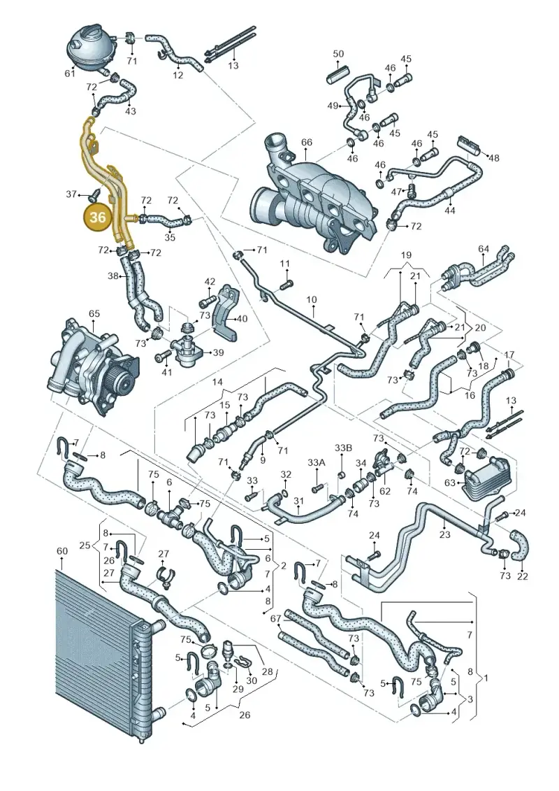 1K0121070BM — Skoda Superb comfort (2008-2013) diagram 412121640, position 36