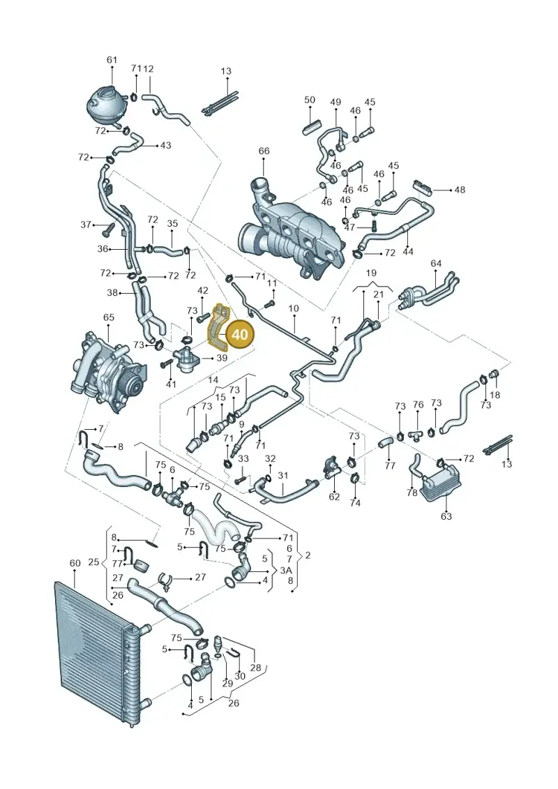 1K0121093BH — Skoda Yeti (2013-2017) diagram 767121500, position 40