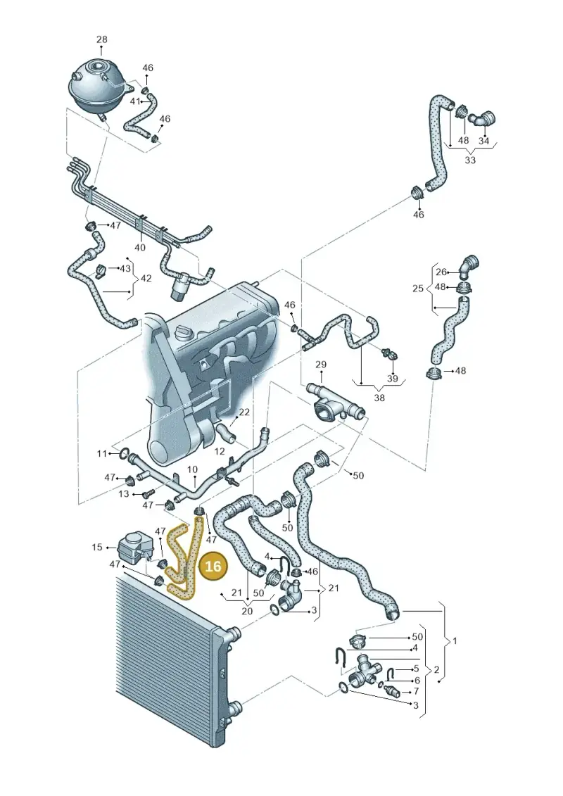 1K0121096AB — Skoda Octavia ambiente (2008-2013) diagram 419121420, position 16