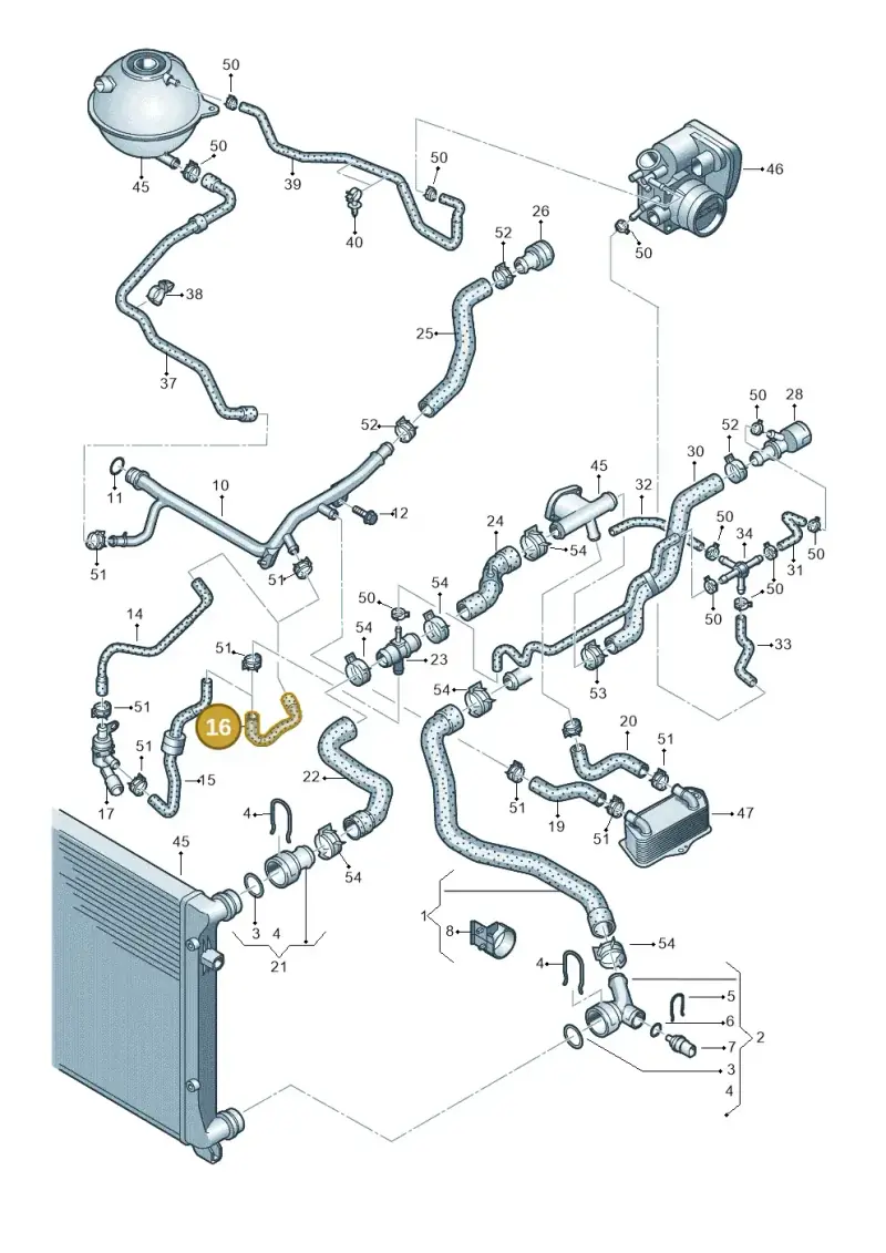 1K0121096AE — Skoda OCTAVIA/COMBI/4X4      04> (2004-) diagram 625121180, position 16