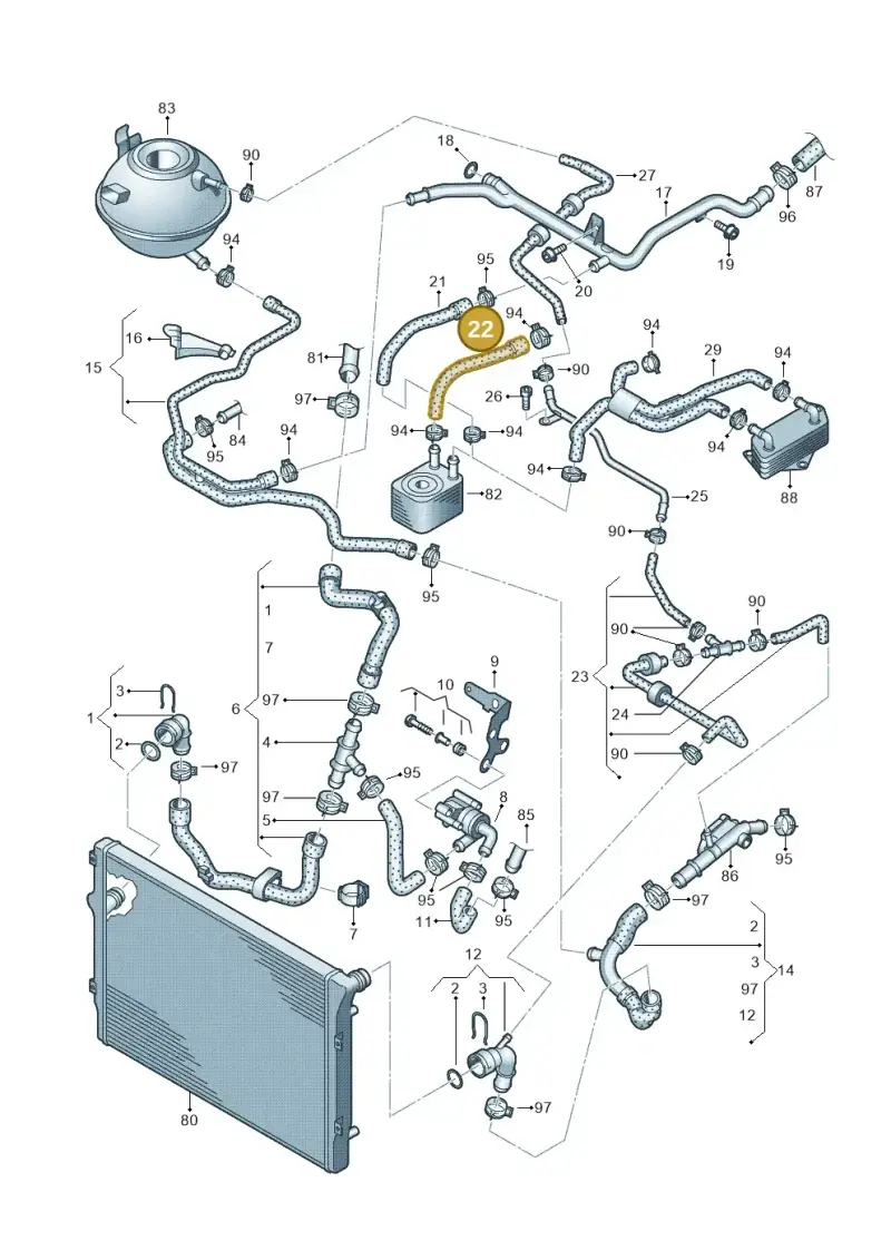 1K0121096BR — Skoda Octavia ambiente (2008-2013) diagram 627121600, position 22