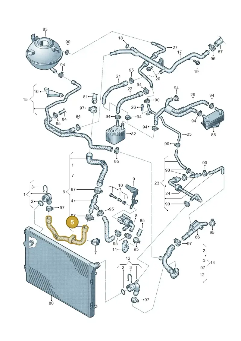 1K0121101DB — Skoda Superb (2013-2015) diagram 627121600, position 5