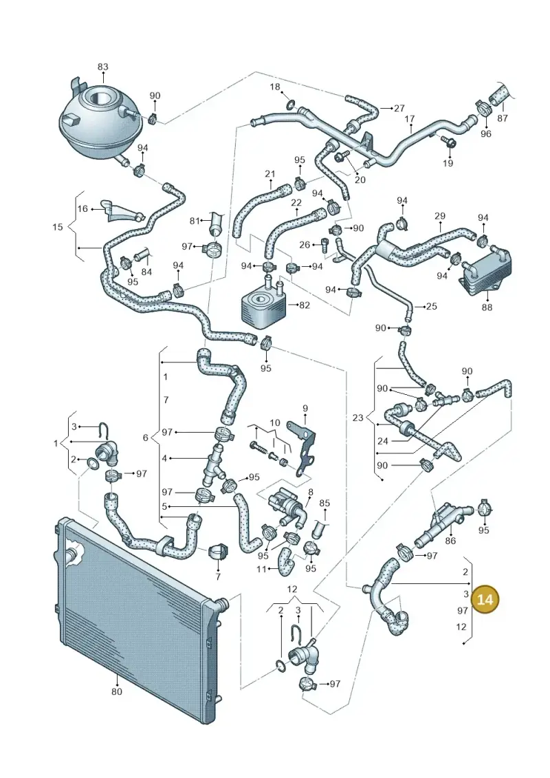1K0121156DS — Skoda Superb (2013-2015) diagram 627121600, position 14