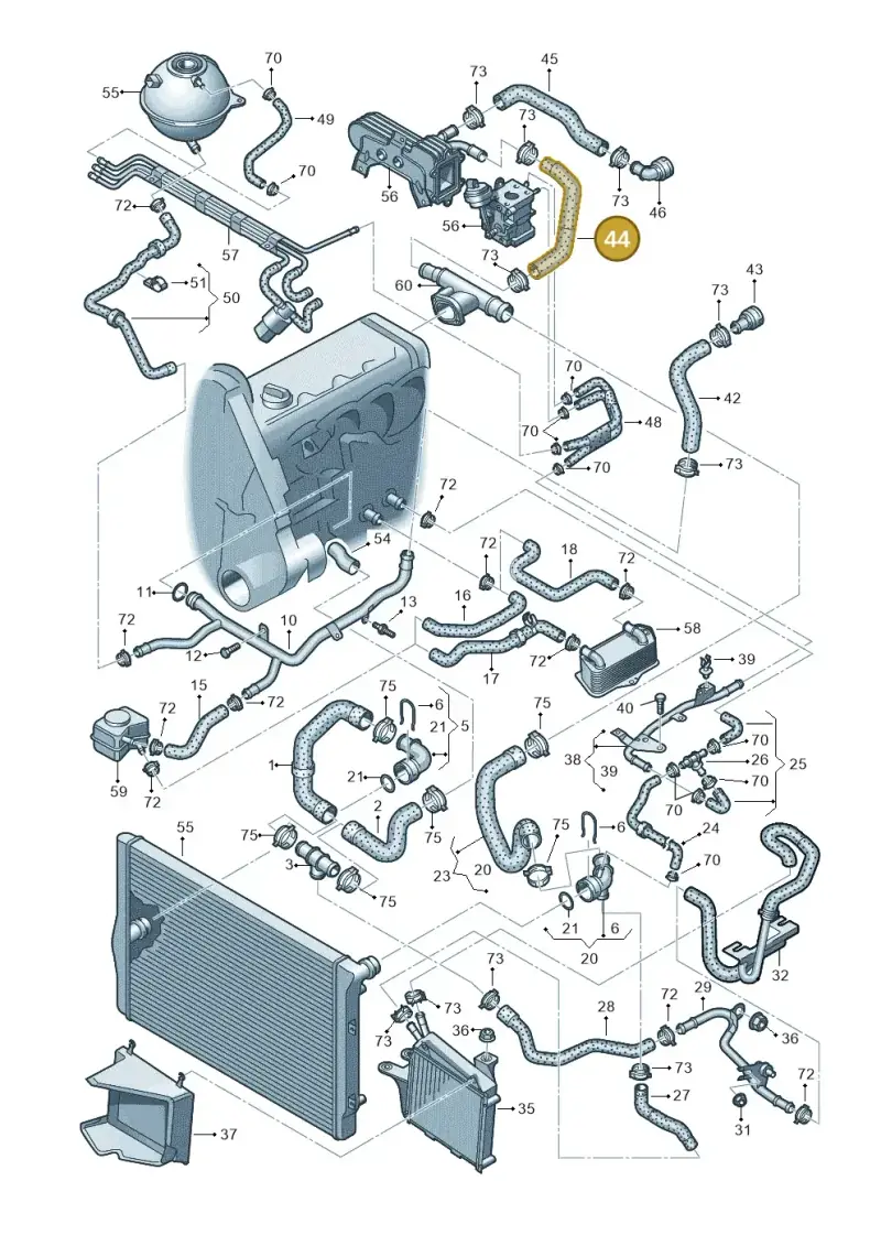 1K0121157BJ — Skoda Superb comfort (2008-2013) diagram 420121450, position 44