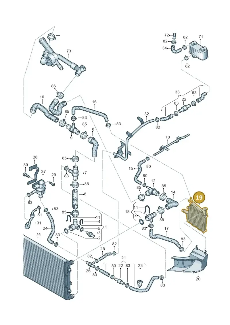 1K0121212C — Skoda Superb (2013-2015) diagram 460121330, position 19