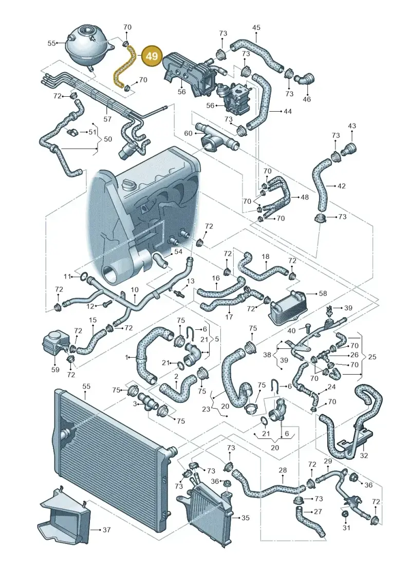 1K0121447S — Skoda Superb comfort (2008-2013) diagram 420121450, position 49