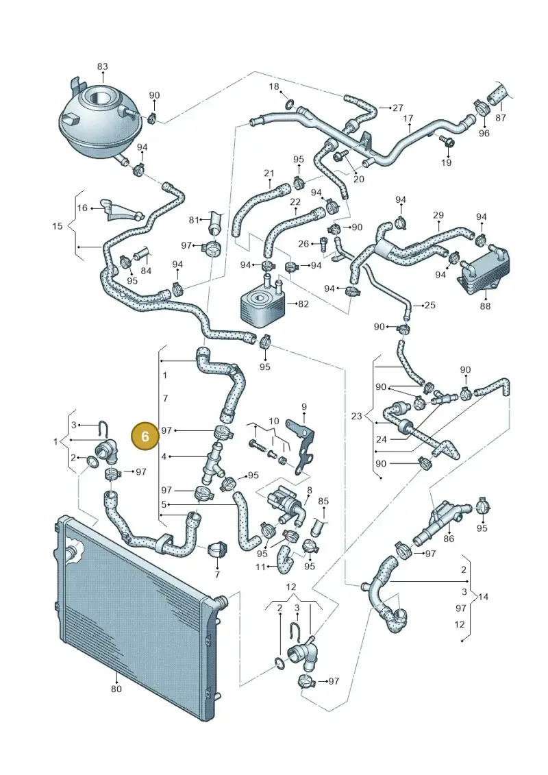 1K0122051FR — Skoda Superb (2013-2015) diagram 627121600, position 6