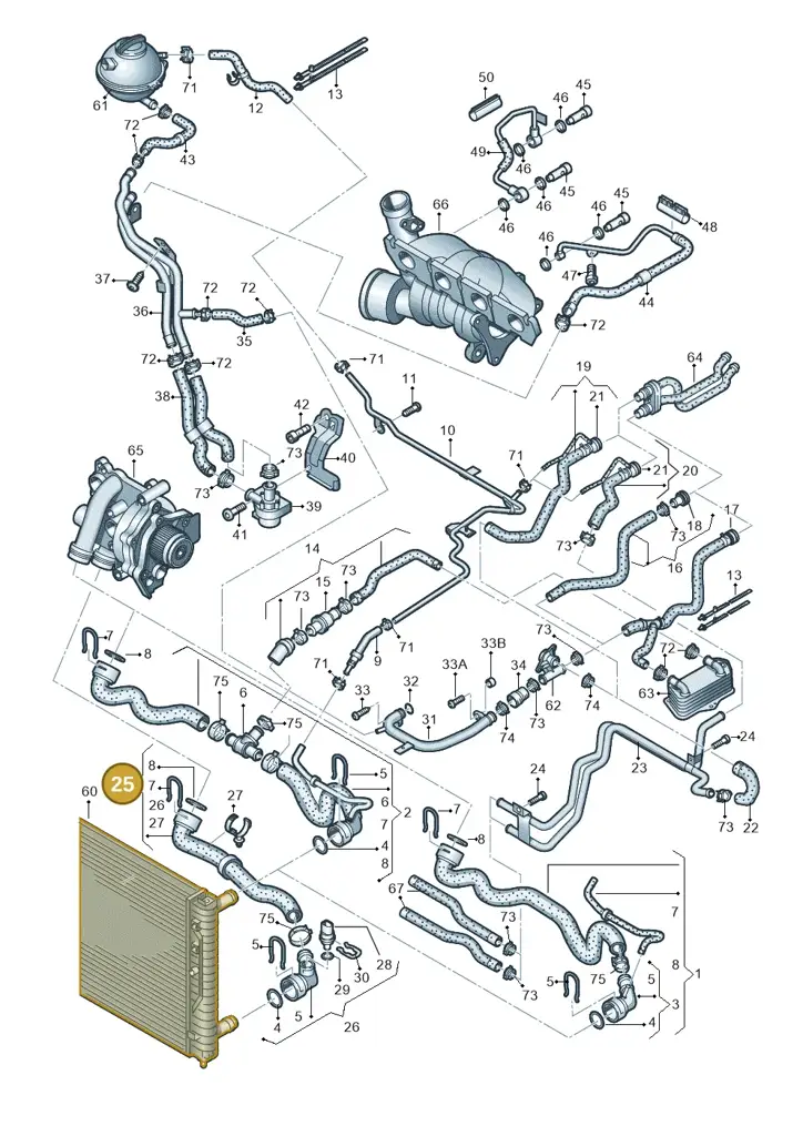1K0122051GG — Skoda Superb (2013-2015) diagram 412121640, position 25