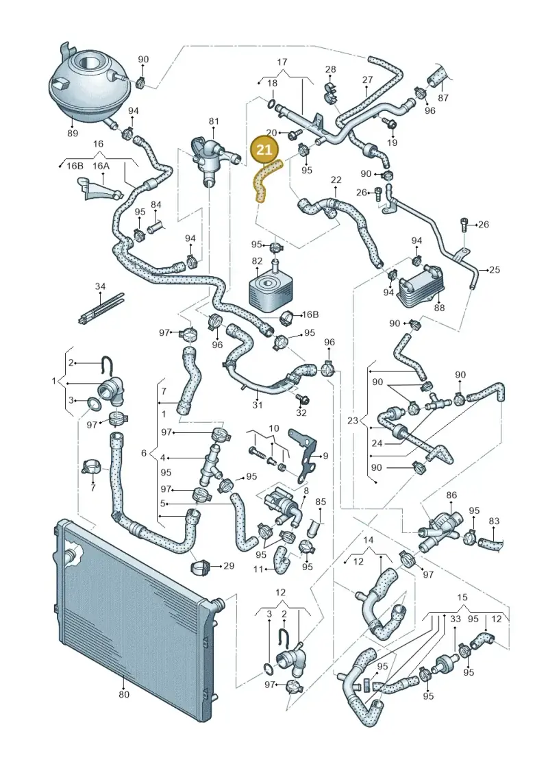 1K0122058L — Skoda Yeti (2013-2017) diagram 650121620, position 21