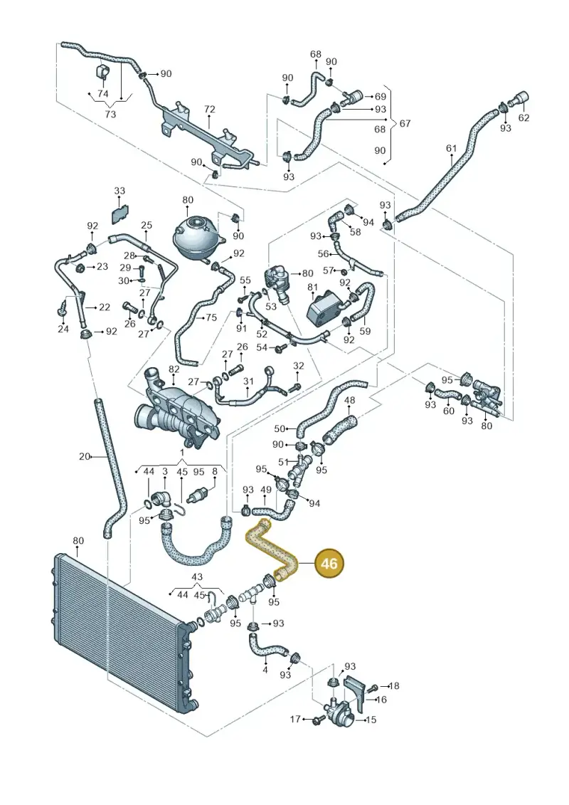 1K0122101DK — Skoda OCTAVIA/COMBI/4X4      04> (2004-) diagram 419121580, position 46