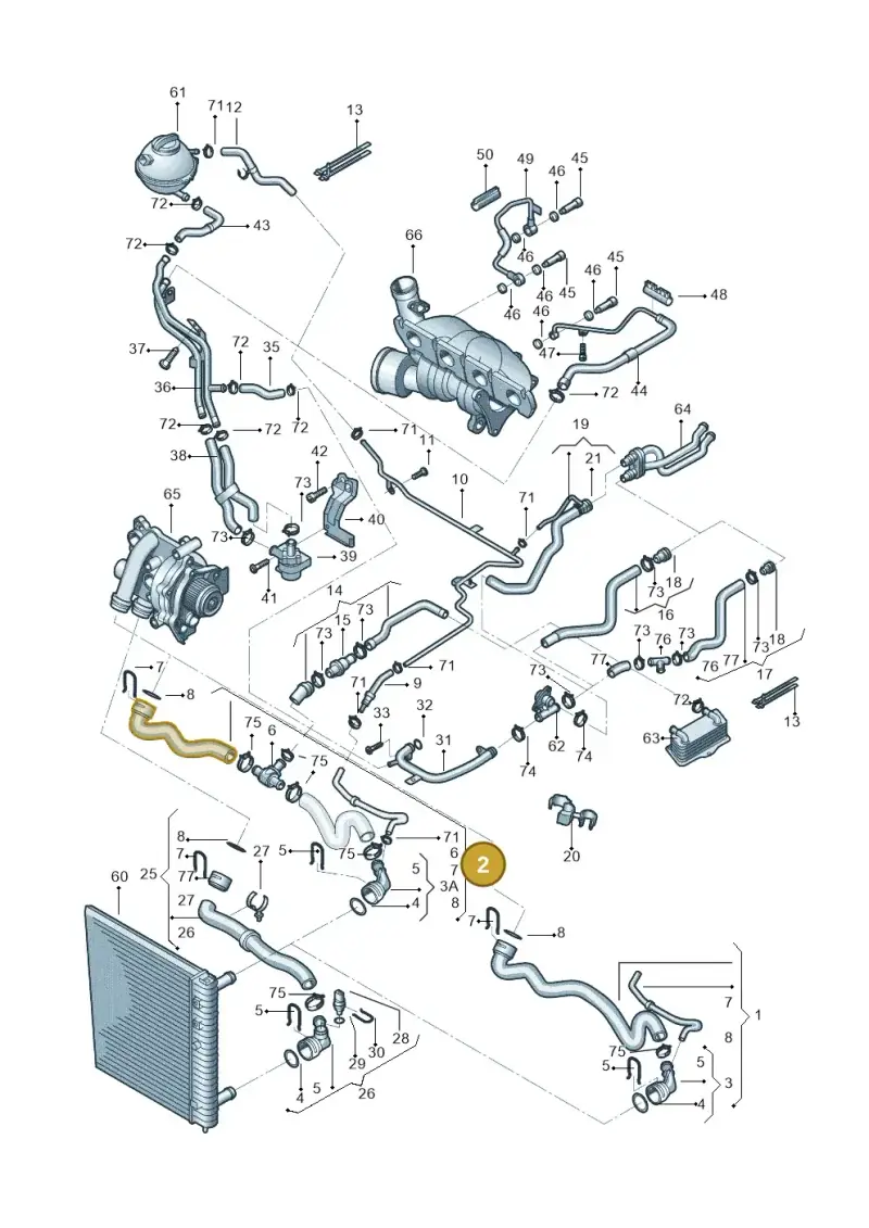 1K0122101JP — Skoda Superb Ambition (2009-2015) diagram 617121250, position 2