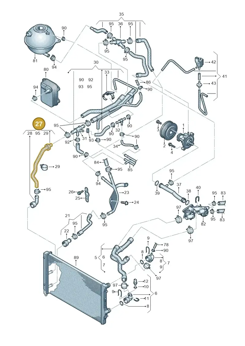 1K0122101KH — Skoda Yeti (2013-2017) diagram 649121100, position 27