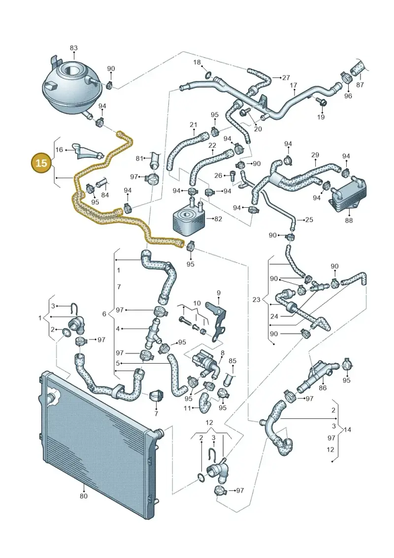 1K0122109CF — Skoda Superb (2013-2015) diagram 627121600, position 15