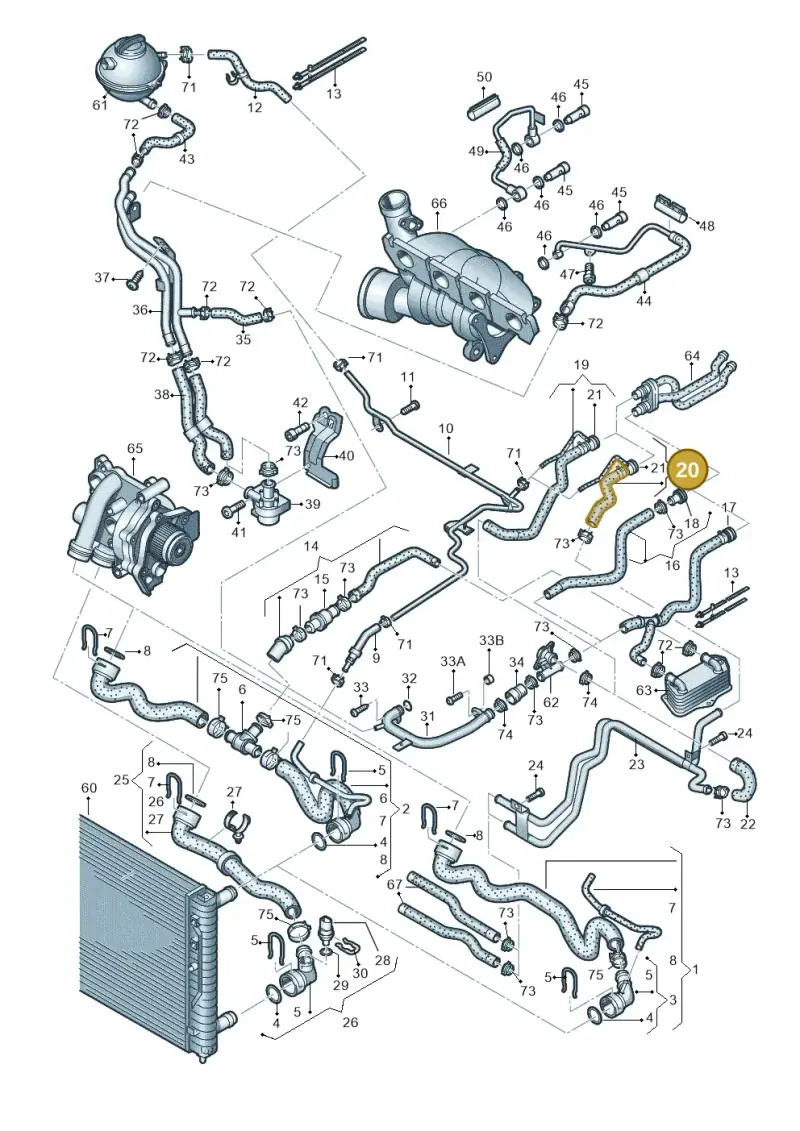 1K0122157GC — Skoda Yeti (2013-2017) diagram 412121640, position 20