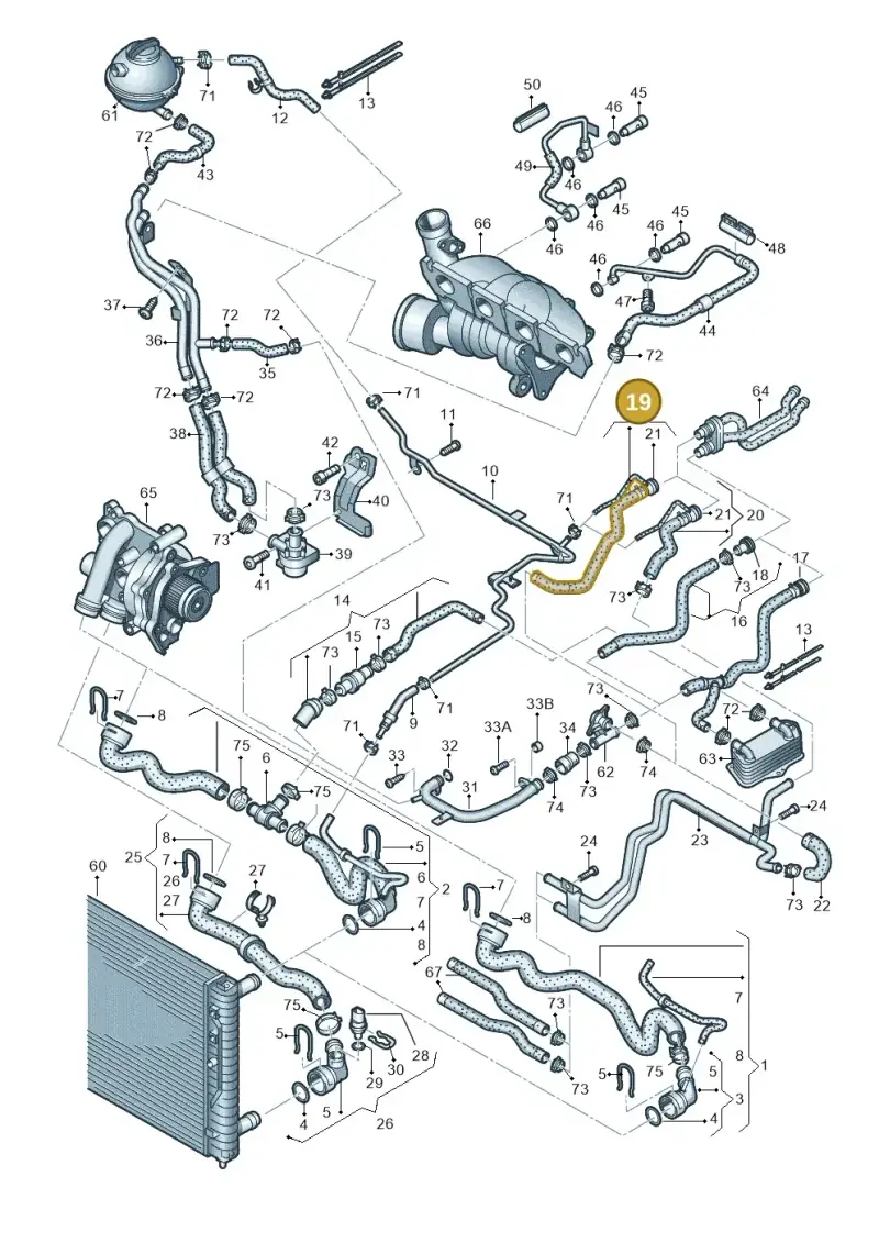 1K0122157HH — Skoda Yeti (2013-2017) diagram 412121640, position 19