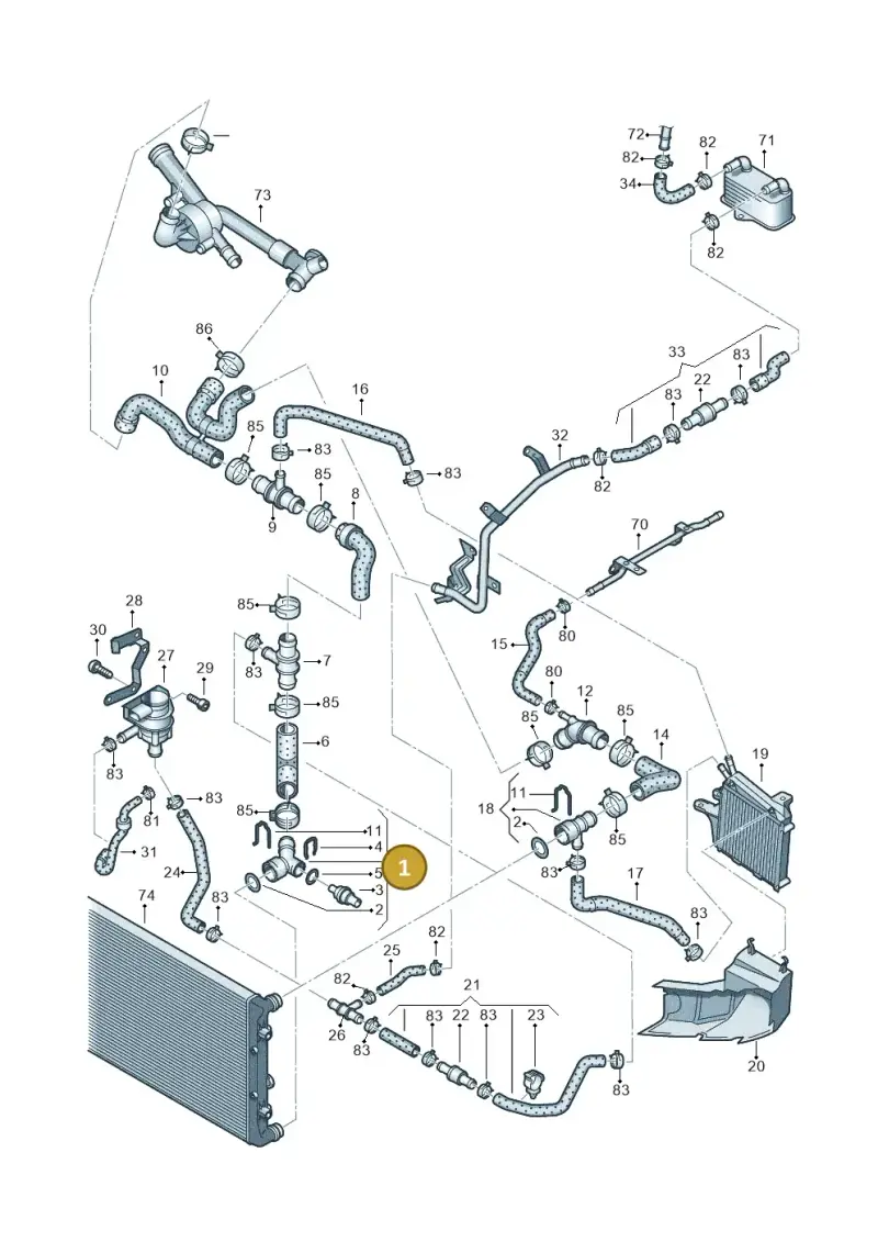 1K0122291AE — Skoda Superb (2013-2015) diagram 460121330, position 1