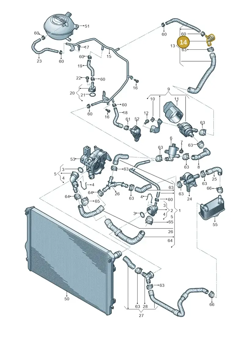 1K0122291AF — Skoda Superb Combi (2015-2024) diagram 746121550, position 14