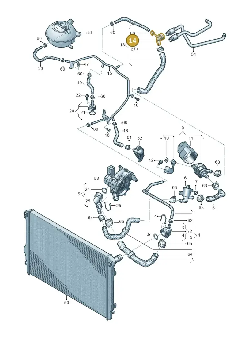 1K0122291AF — Skoda Octavia (2017-2020) diagram 890121270, position 14