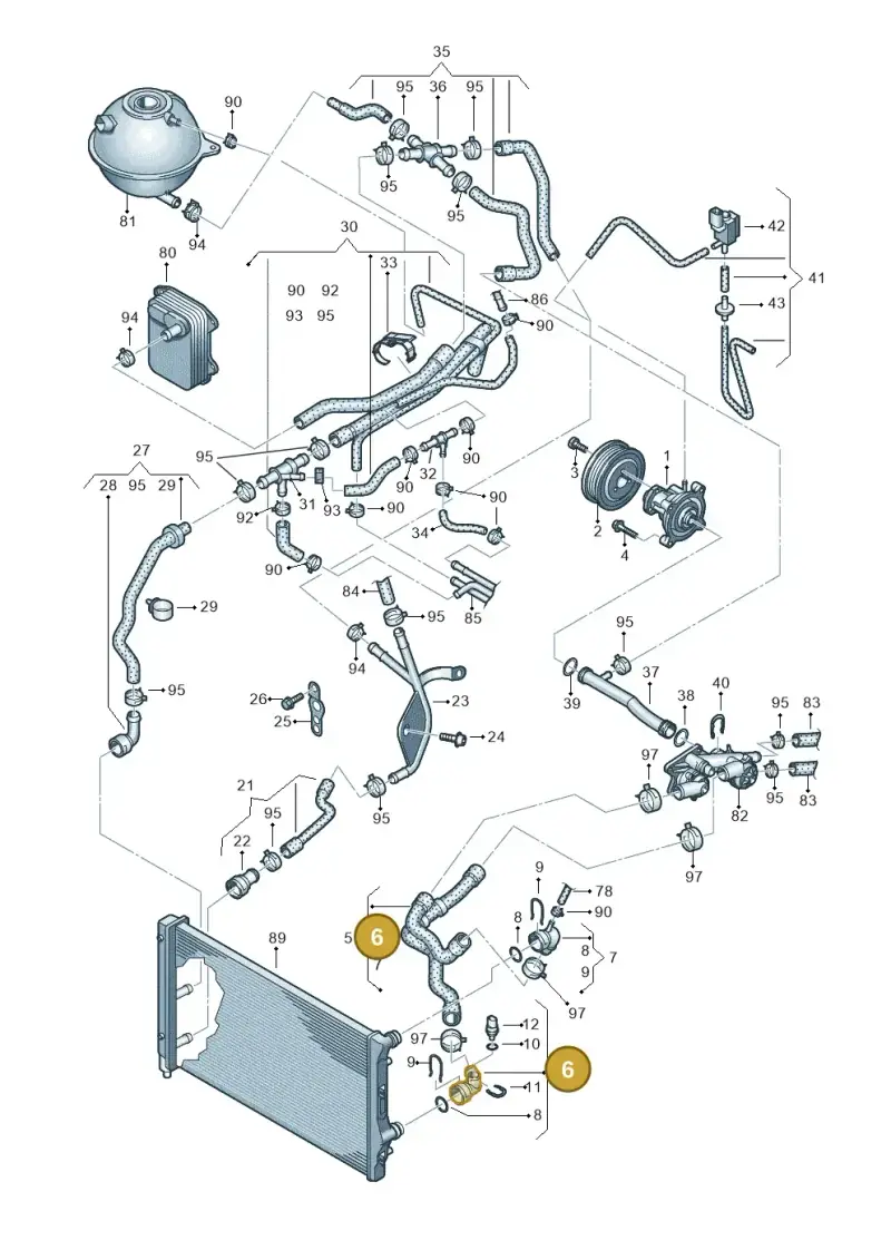 1K0122291CE — Skoda Yeti (2013-2017) diagram 649121100, position 6