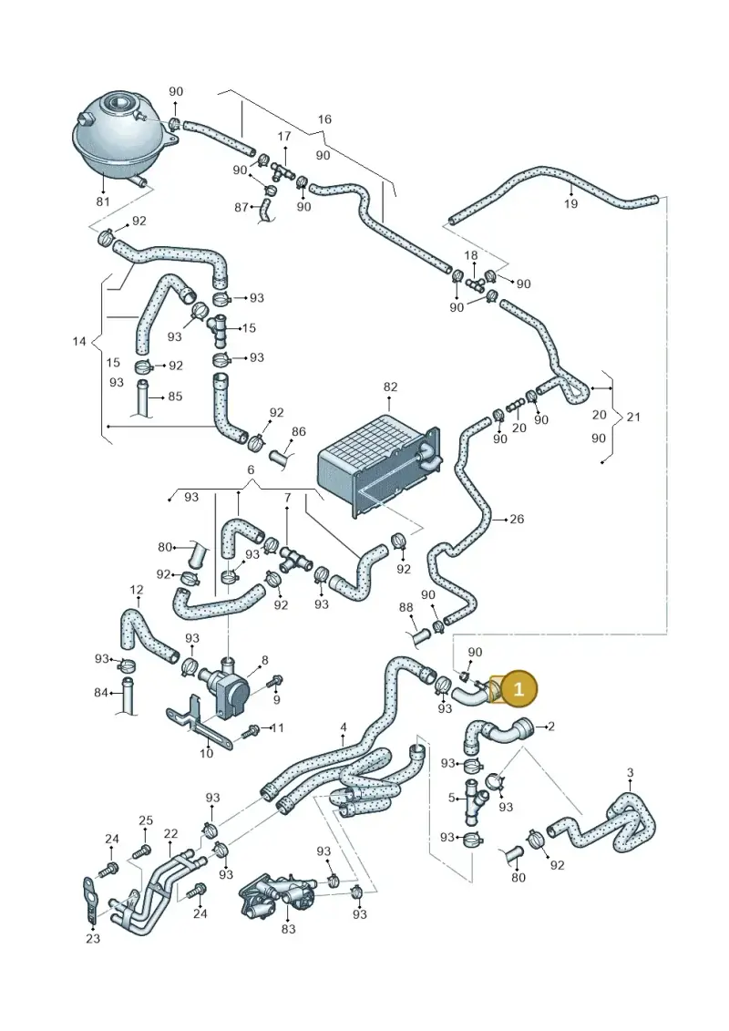 1K0122291R — Skoda Yeti (2013-2017) diagram 625121140, position 1