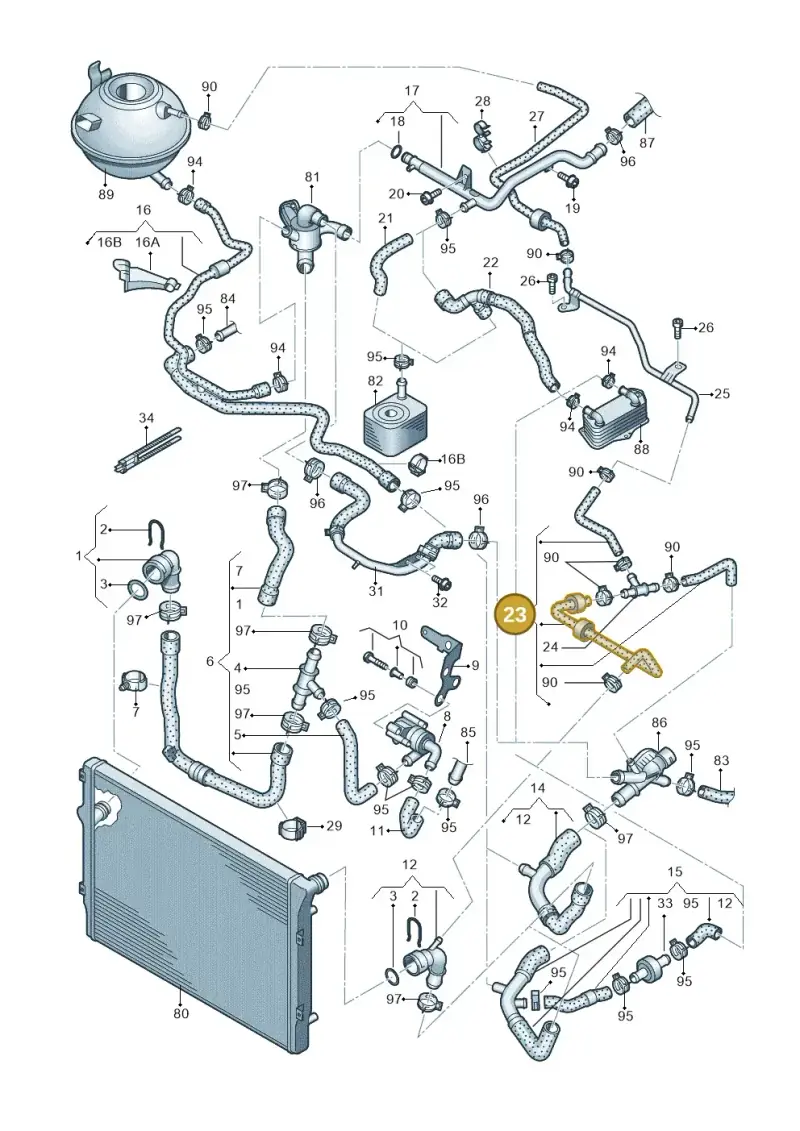 1K0122447HG — Skoda Superb comfort (2008-2013) diagram 650121620, position 23