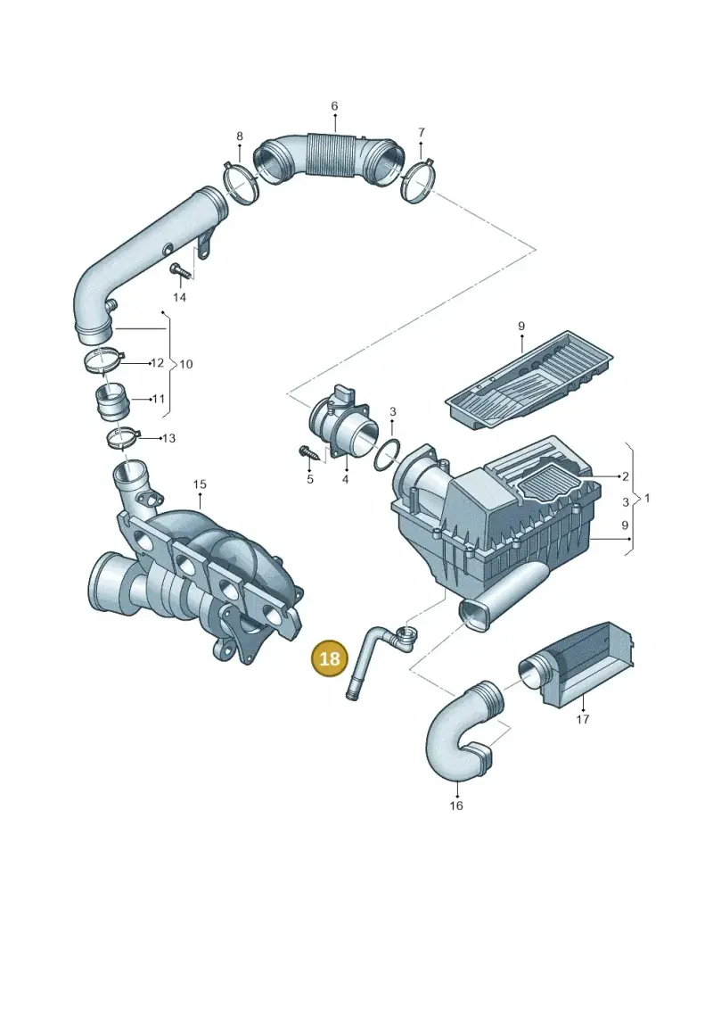 1K0129637D — Skoda Yeti (2013-2017) diagram 627129600, position 18