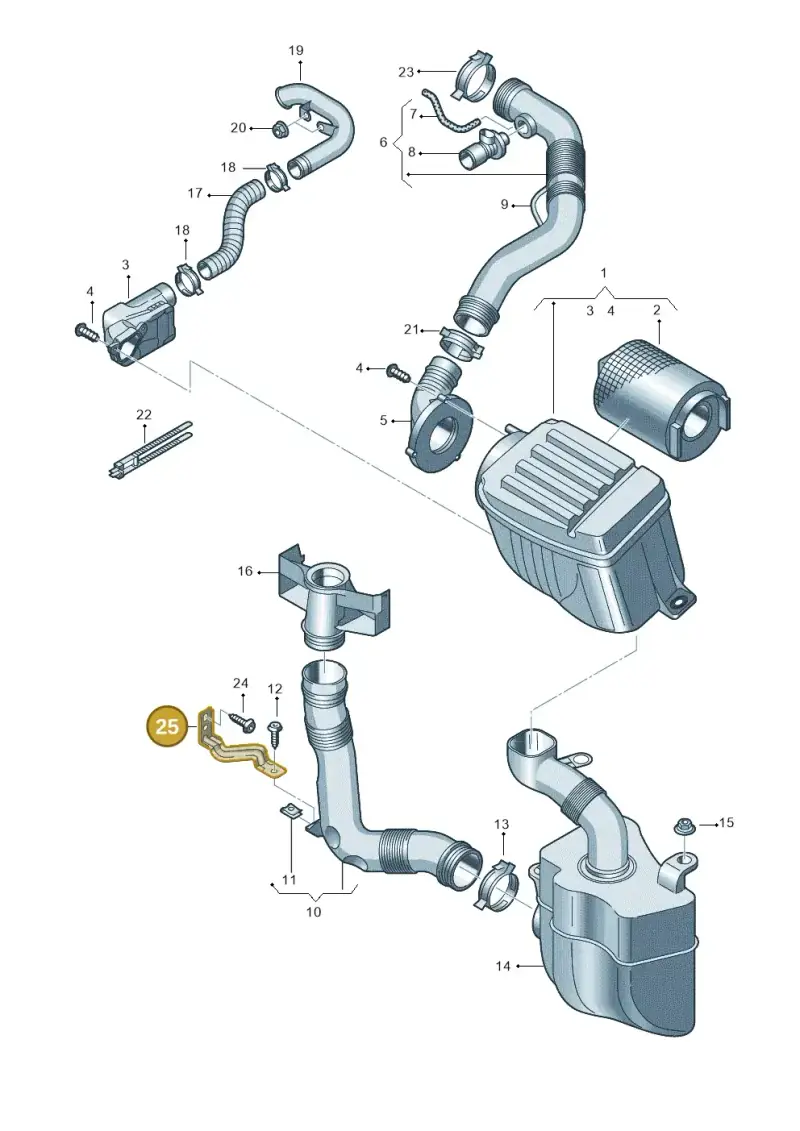 1K0129648A — Skoda Octavia ambiente (2008-2013) diagram 409129200, position 25