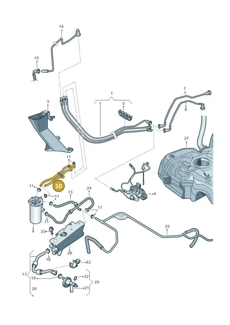 1K0130295AQ — Skoda Yeti (2013-2017) diagram 634201250, position 10