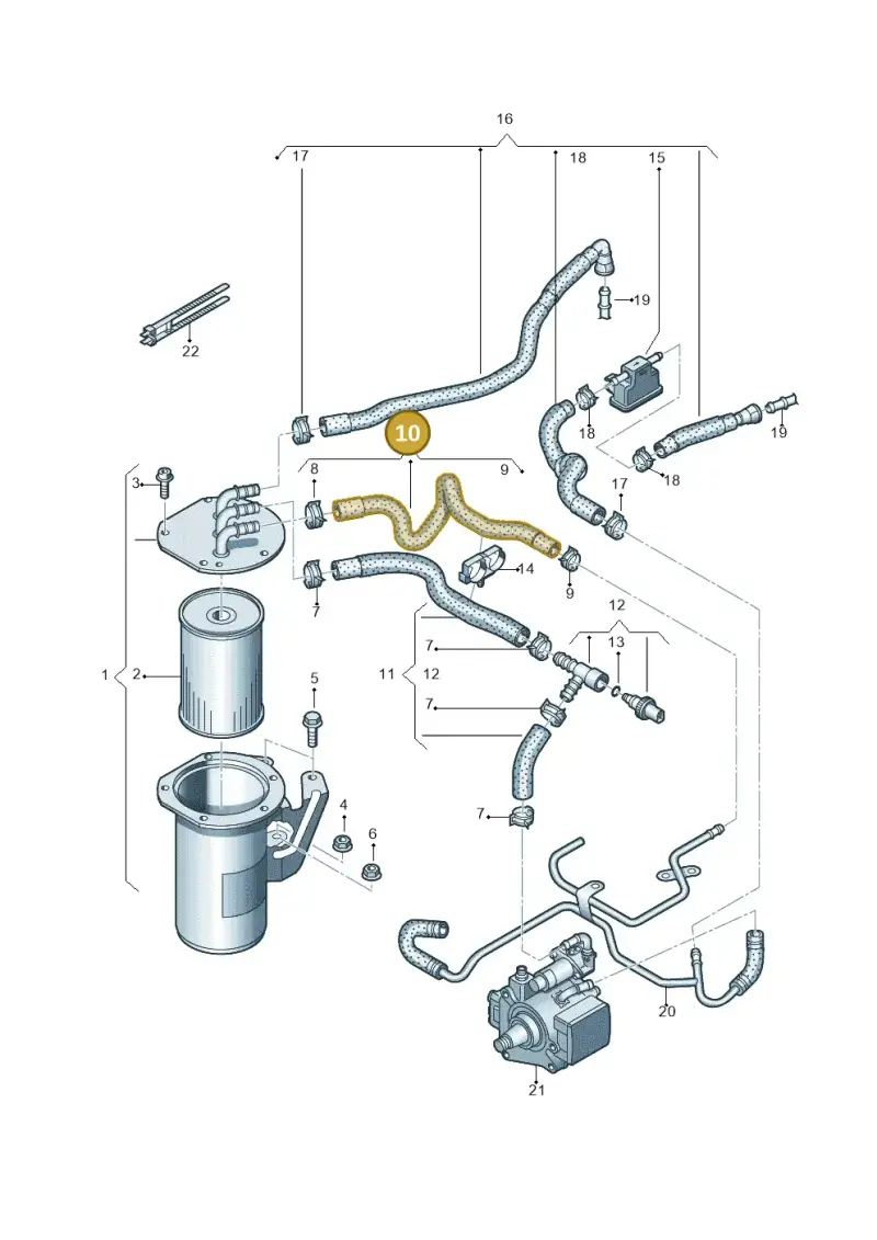 1K0130307BM — Skoda Yeti (2013-2017) diagram 786127000, position 10