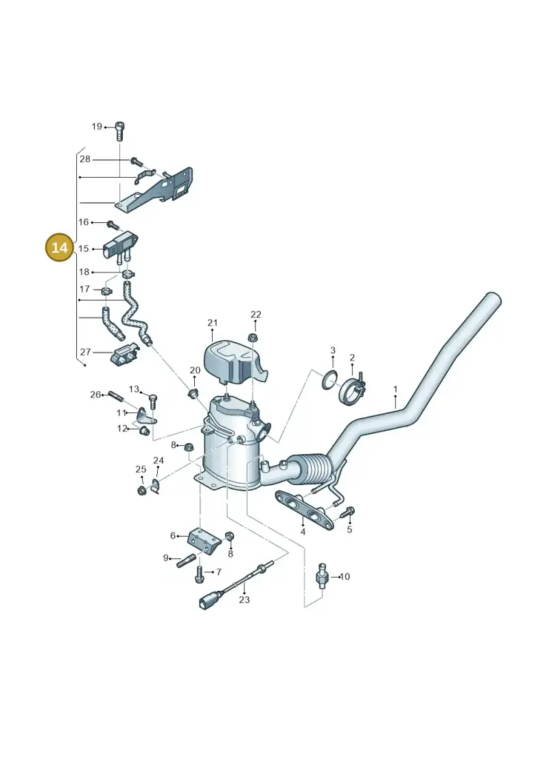 1K0131552N — Skoda Superb (2013-2015) diagram 650253770, position 14