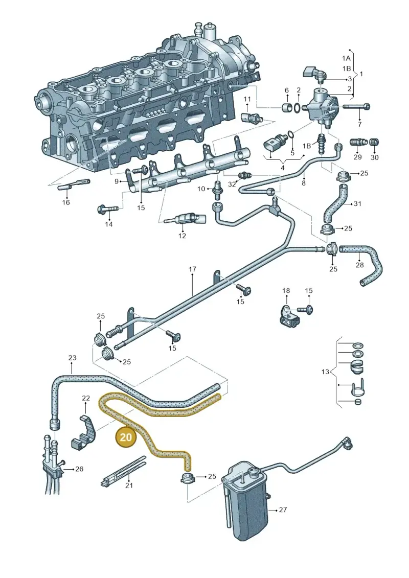 1K0133366BB — Skoda OCTAVIA/COMBI/4X4      04> (2004-) diagram 412133460, position 20