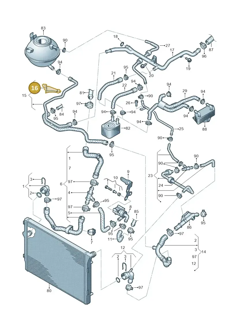 1K0133687B — Skoda Superb (2013-2015) diagram 627121600, position 16