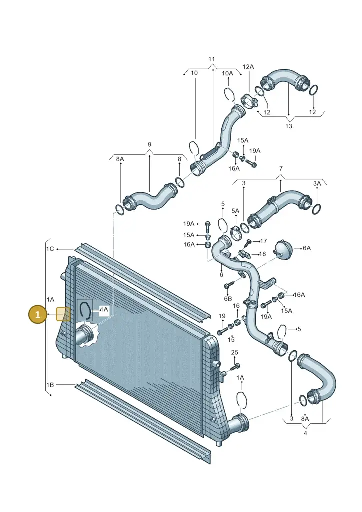 1K0145803L — Skoda Superb comfort (2008-2013) diagram 409145850, position 1