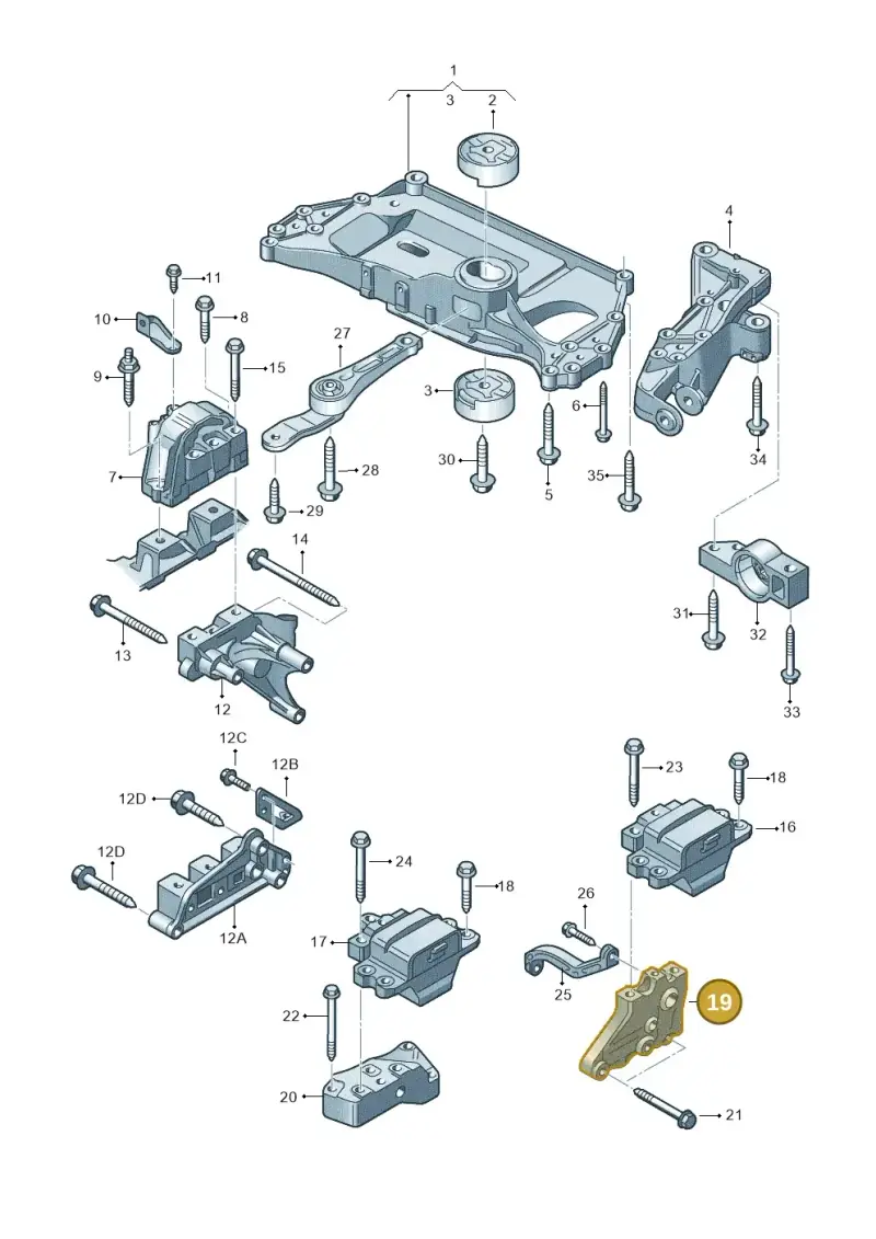 1K0199111E — Skoda Octavia ambiente (2008-2013) diagram 649199200, position 19