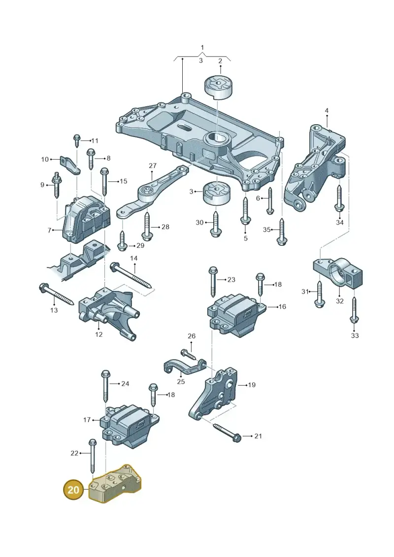 1K0199117P — Skoda OCTAVIA/COMBI/4X4      04> (2004-) diagram 409199200, position 20