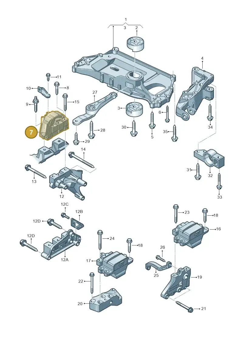 1K0199262AS — Skoda Octavia ambiente (2008-2013) diagram 649199200, position 7